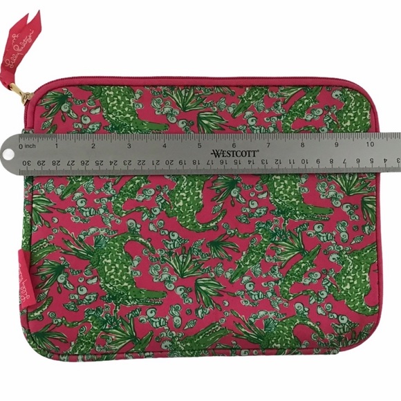 Lilly Pulitzer Ipad Tablet Sleeve Cover Case Neoprene Pink Green Soft Zip Close - Picture 3 of 5
